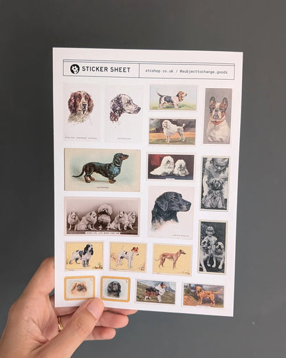 A5 Vintage Dogs Sticker Sheet