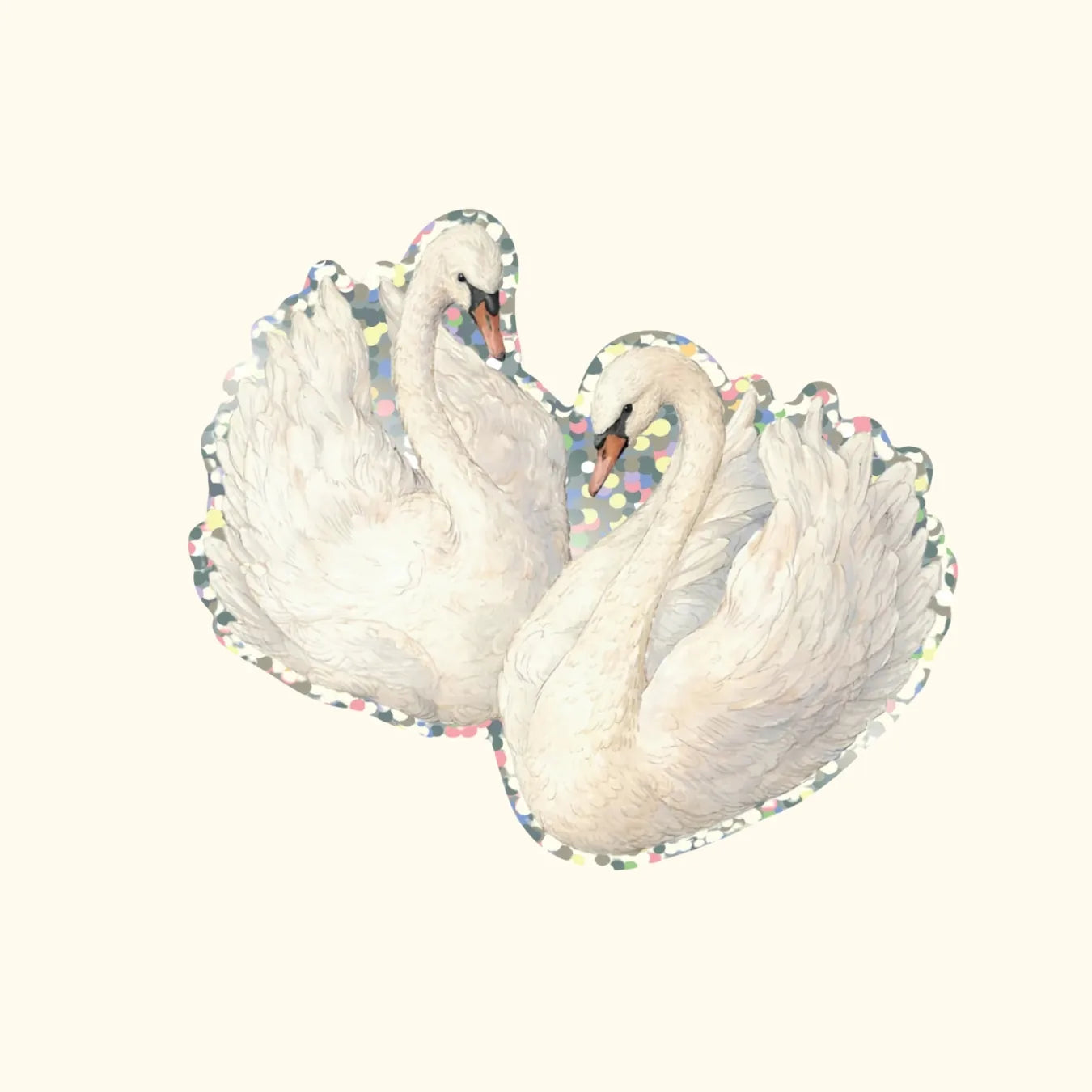 Swans Glitter Vinyl Sticker