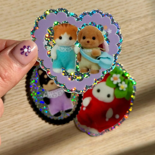 Besties Glitter Heart Vinyl Sticker