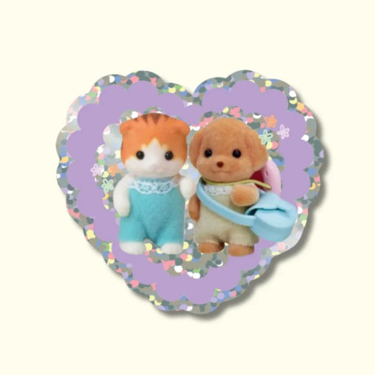Besties Glitter Heart Vinyl Sticker