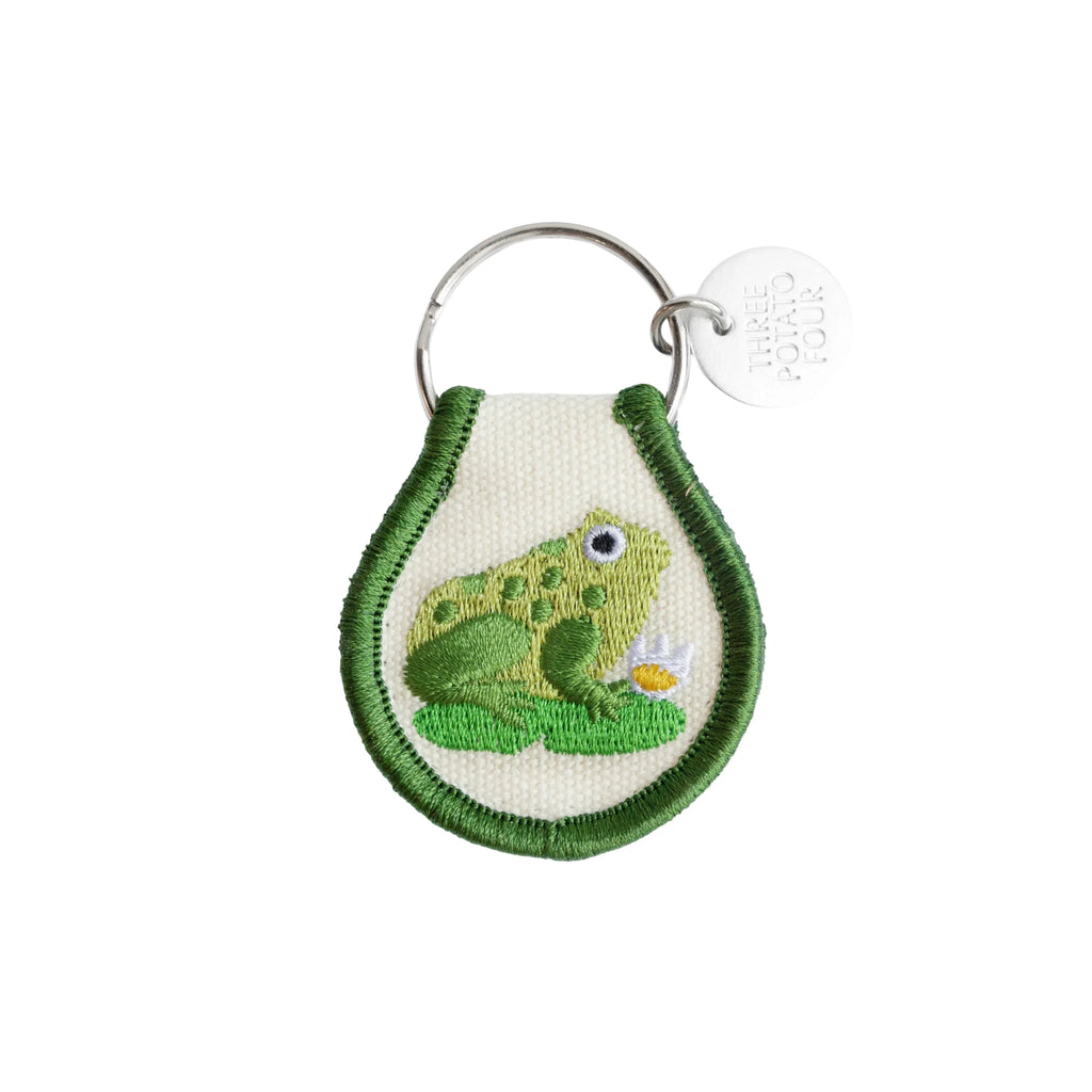 Cute Embroidered Novelty Frog Keyring