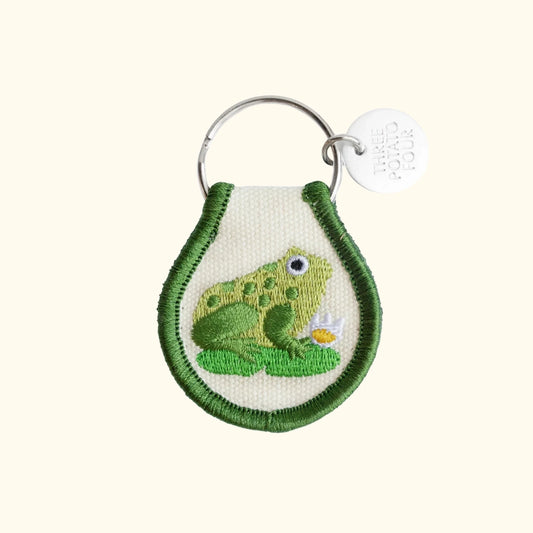 Cute embroidered novelty frog keyring