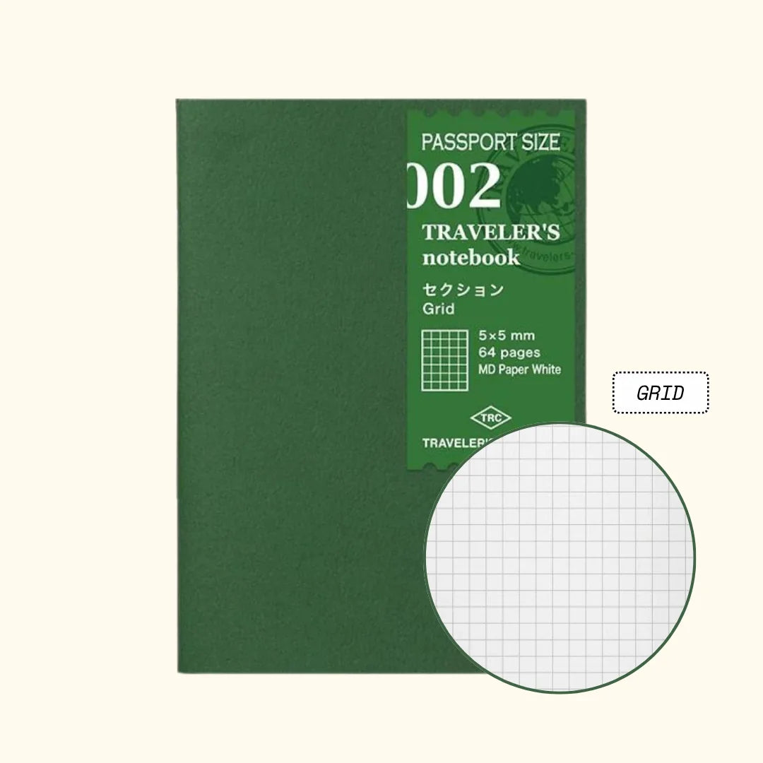TRAVELER'S Company Passport Notebook Refill 002 in Grid