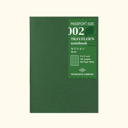 TRAVELER'S Company Passport Notebook Refill 002 in Grid