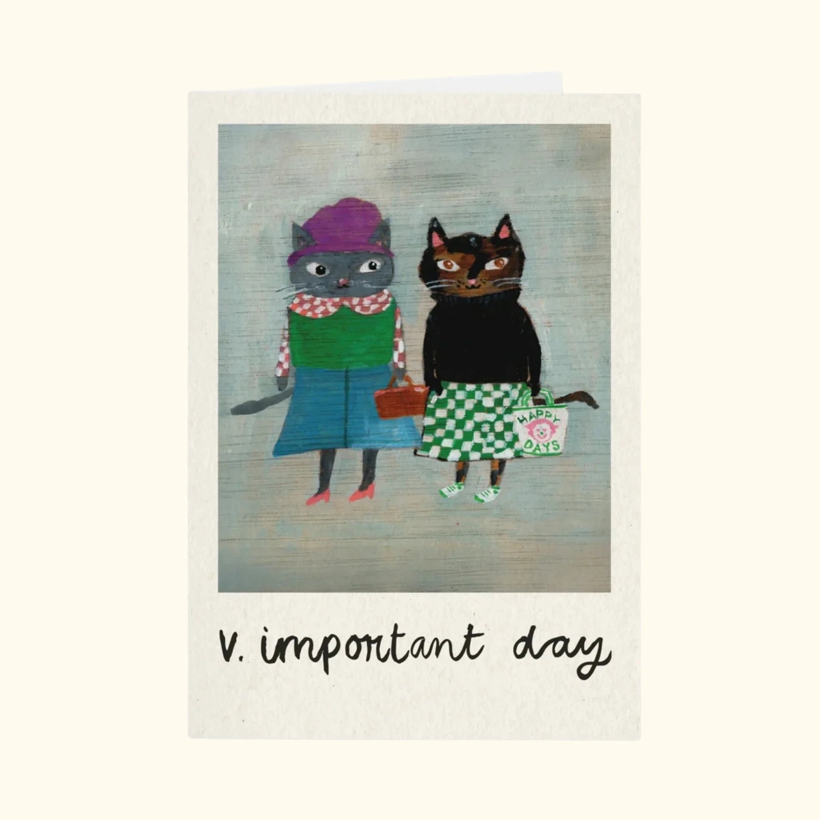 Cat congratulations card, 'V Important Day', by Studio Boketto