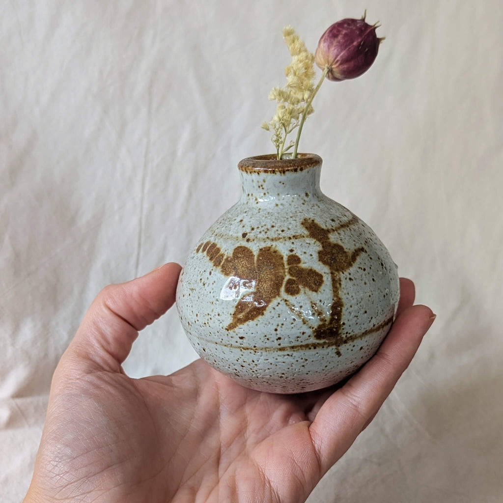 Vintage Stoneware Speckled Bud Vase - Vintage Homeware - Subject to Change