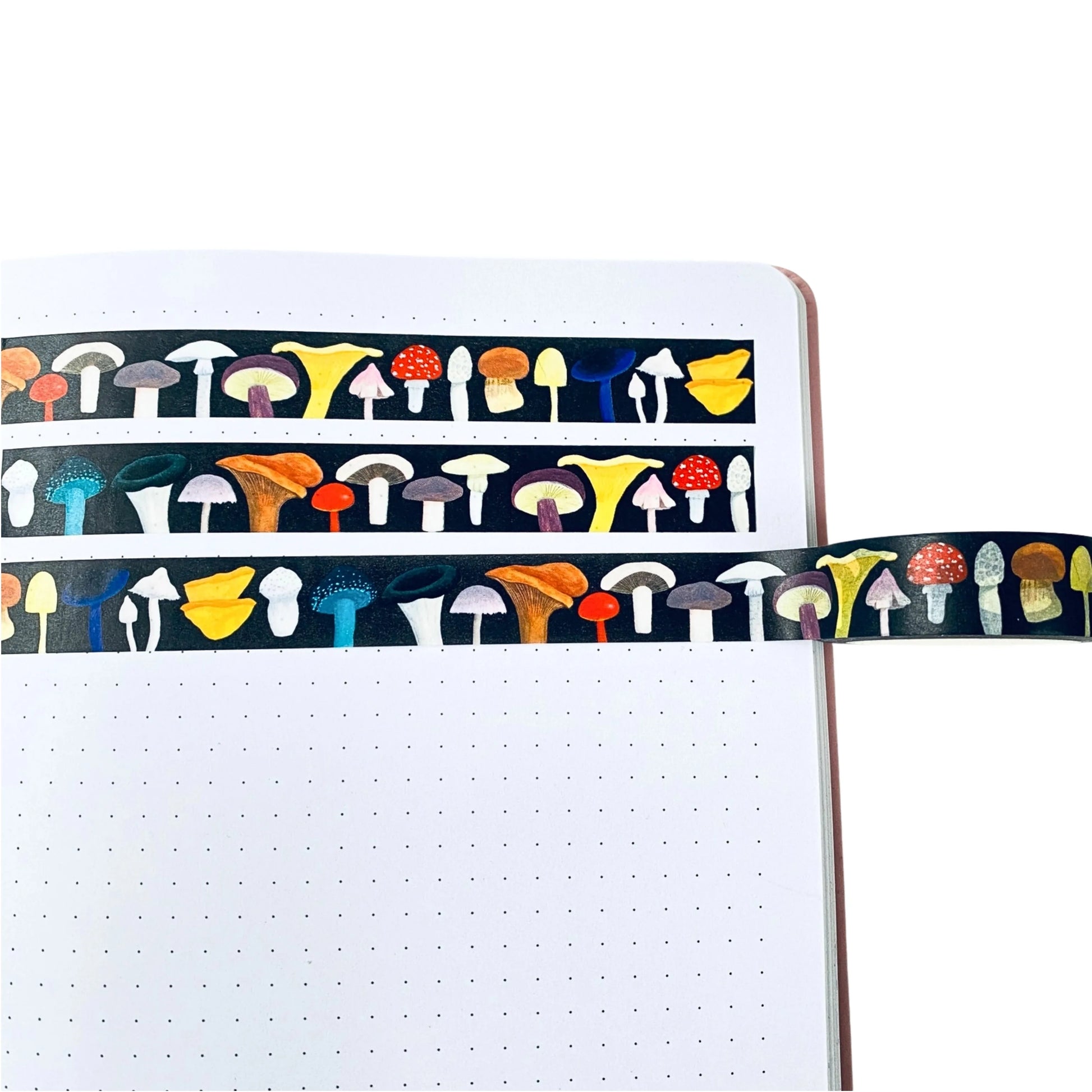 British mushrooms washi tape – illustrated nature design