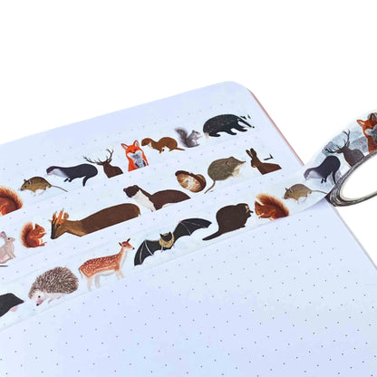 British mammals washi tape – illustrated nature design